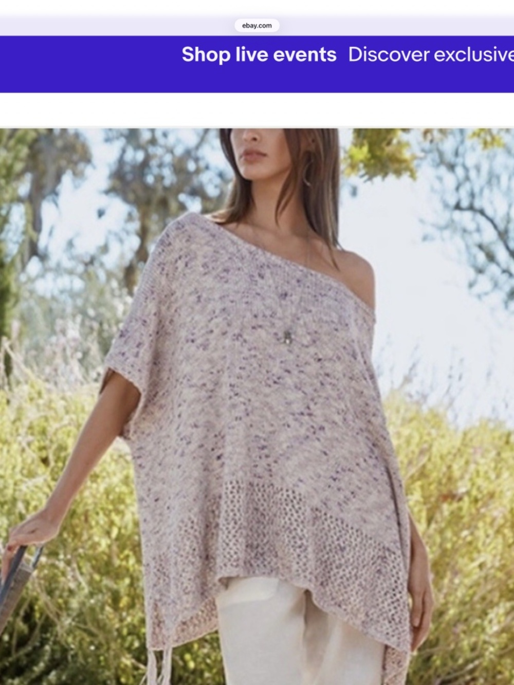 Johnny Was Knitted Poncho with Tassels